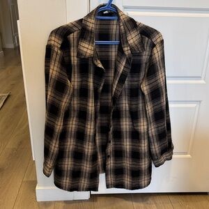 SHEIN Black and Tan Plaid Blazer